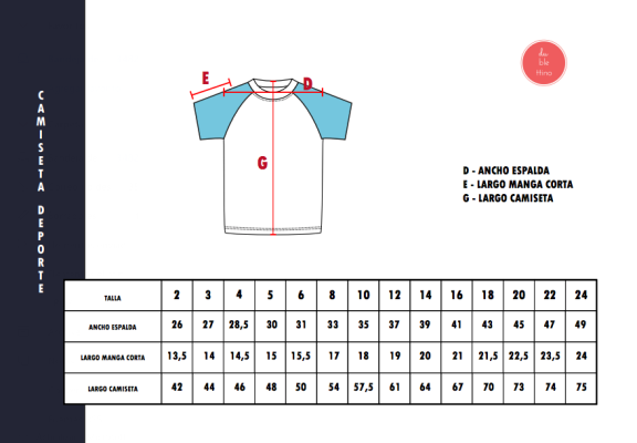 medidas camiseta deportiva padilla