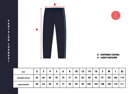 medidas pantalón chandal