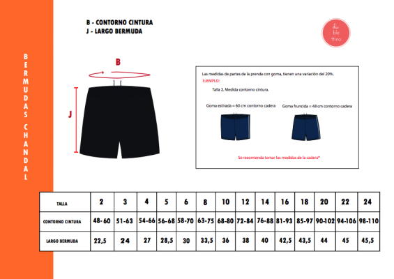 tallas pantalon corto haiti
