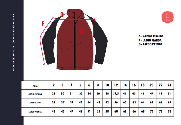 Tallas Chaqueta Chandal Suelta Salesianos Carabanchel