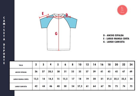 Talla Camiseta CEIP Santo Domingo