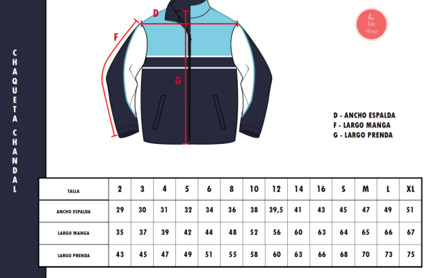 Talla Chaqueta Chandal CEIP Santo Domingo