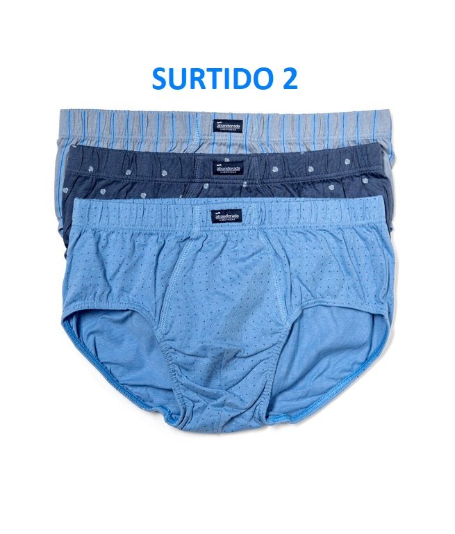 Pack 3 slip abiertos algodón estampados ABANDERADO 0090