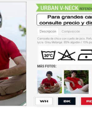 Camiseta Manga corta Cuello Pico JHK Tsuapico foto 4