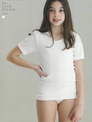 Camiseta niña m/corta afelpada PUNT NOU Ref 7005