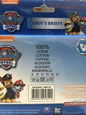 Pack 3 Slip Niño PAW PATROL Patrulla Canina