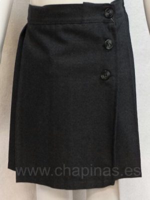 Falda Colegial lisa Gris ref 16-B