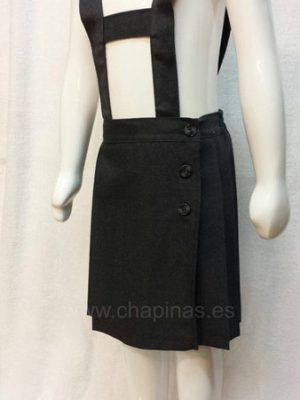Falda Colegial lisa Gris ref 16-B
